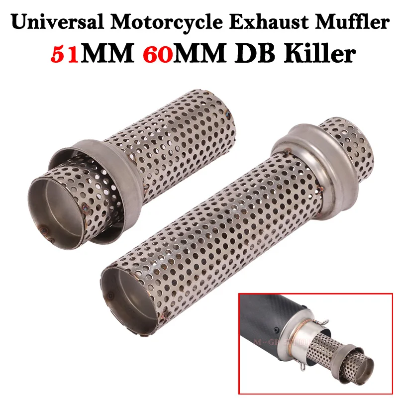 60mm 51mm DB Killer Moto universale Yoshimura flusso di scarico  silenziatore rumore eliminatore di suoni Moto Escape silenziatore Mivv Slip  On