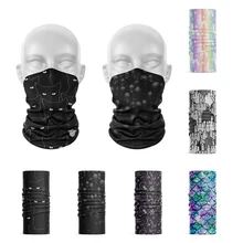 

3D Funny Cat Men's Face Neck Scarf Skull Cover Bandana Tubular Black Headwear Outdoor Sports Cycling Hijab Scarf Women Kerchief