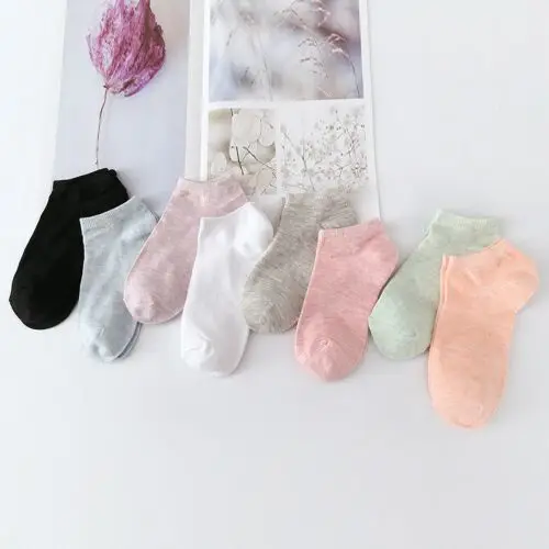 5 пар/лот = 10 шт., летние женские модные носки ярких цветов, невидимые однотонные короткие женские хлопковые носки с закрытым носком - Цвет: 5 colors random Z