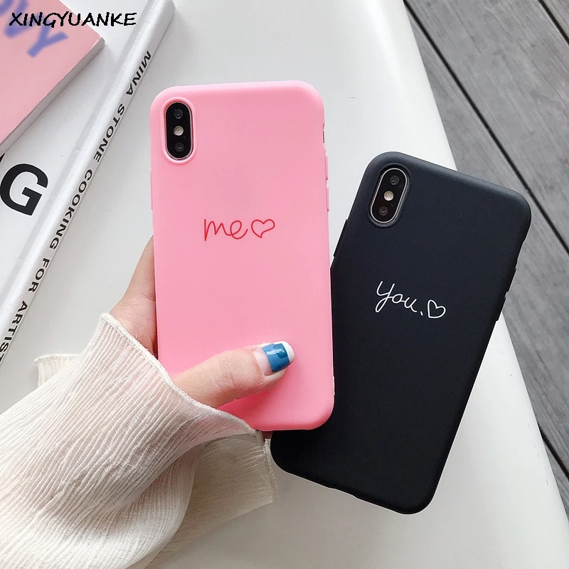

Silicone Ultra Thin Case For iphone 7 6 6S 5 5S 8 Plus Case For iphone 11 Pro X XR XS MAX Case Candy Color Cartoon Letter Cover