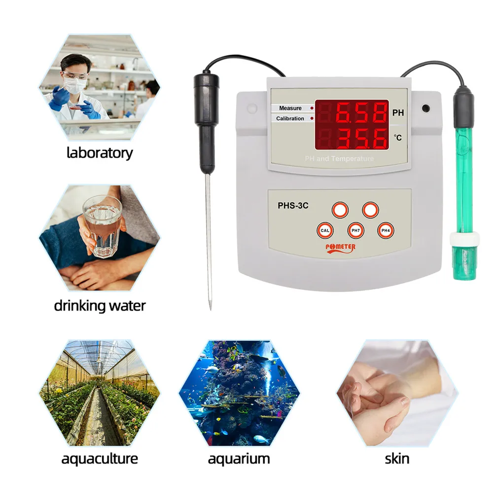 PHS-3C 2 In 1 PH/Temp Meter Automatic Calibration