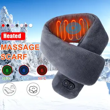 

USB Heating Scarf Women Men Thick Warm Heating Pad Power Electric Heated Neck Warmer Scarf For Outdoor Camping Hiking Cycling