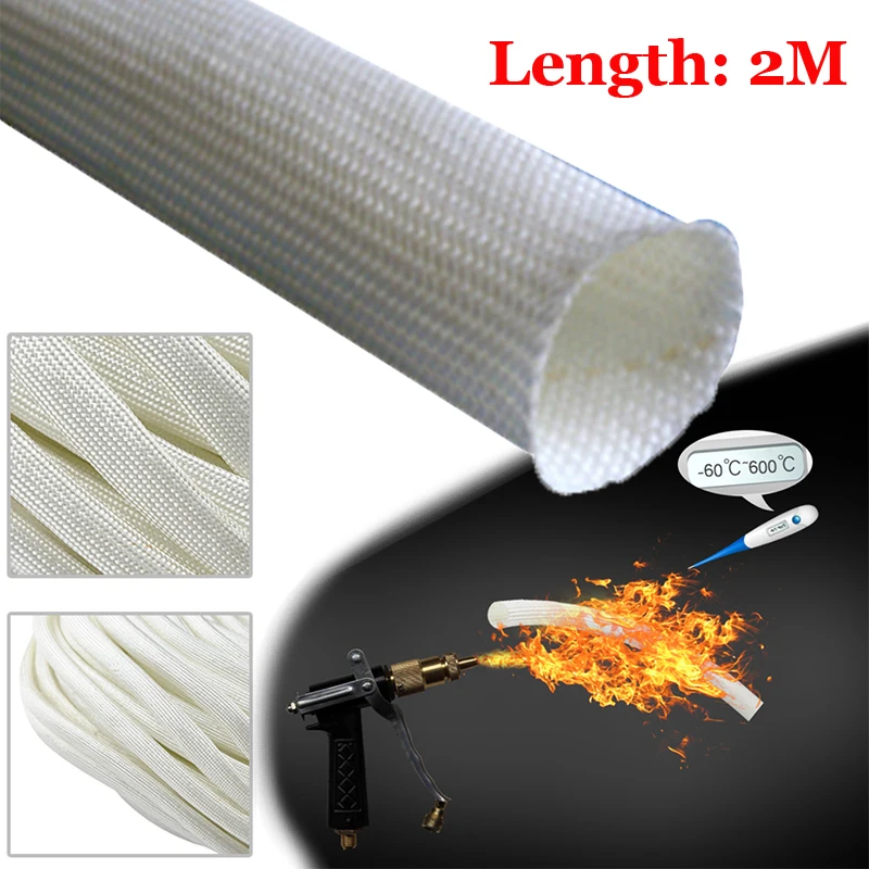 2020 Glass fibre thermal insulation 2M Length White For Webasto Eberspacher  for 22mm & 24mm exhaust pipe