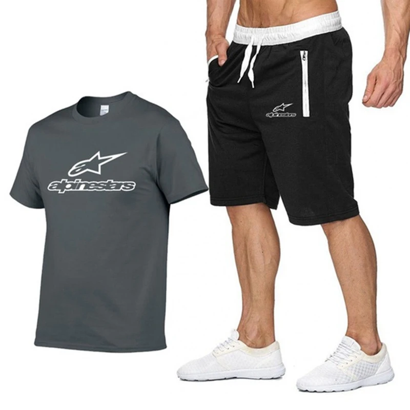 Alpinestar-traje de marca para hombre, camiseta de moda, pantalones, ropa deportiva, camiseta de manga corta, pantalones informales, verano, 2021