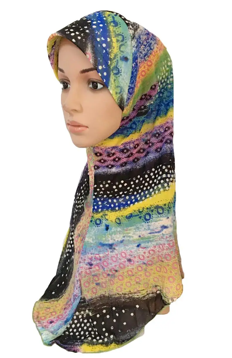 Muslim Women One Piece Hijab Hat Islamic Amira Headscarf Head Wrap Shawl Neck Covers Turban Arab Bandanas Accessories Fashion - Цвет: Royalblue Rose