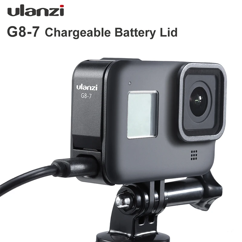 Ulanzi G8-7 Gopro 8 крышка батареи Съемная крышка батареи type-C порт зарядки для Gopro Hero 8 черный