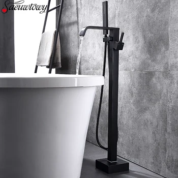

Floor Standing Bathtub Tap Bathroom Shower Set Bathtub Faucet Waterfall Mode Shower Faucet Rptatble Spout Faucet Hand Shower