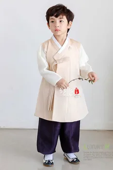 

Korean Imported Fabric Boy's First Birthday Hanfu High End Children's New Hanfu He-tz6253