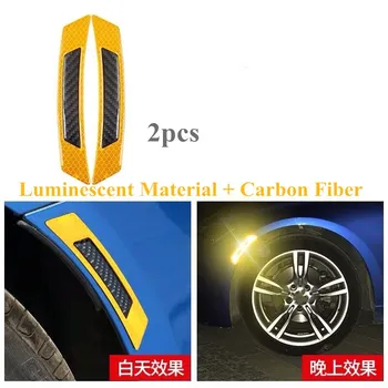 

4pcs/2pcs Car Stickers Reflective Strips Carbon Fiber Warning Reflector Door Reflective Tape Auto Luminous Sticker Night Protect