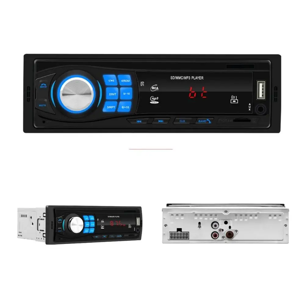 Умный Автомобильный MP3-плеер с Bluetooth HD экраном SD MMC MP3-плеер Поддержка FM радио бас чип EQ звуковой эффект 12 В Универсальный