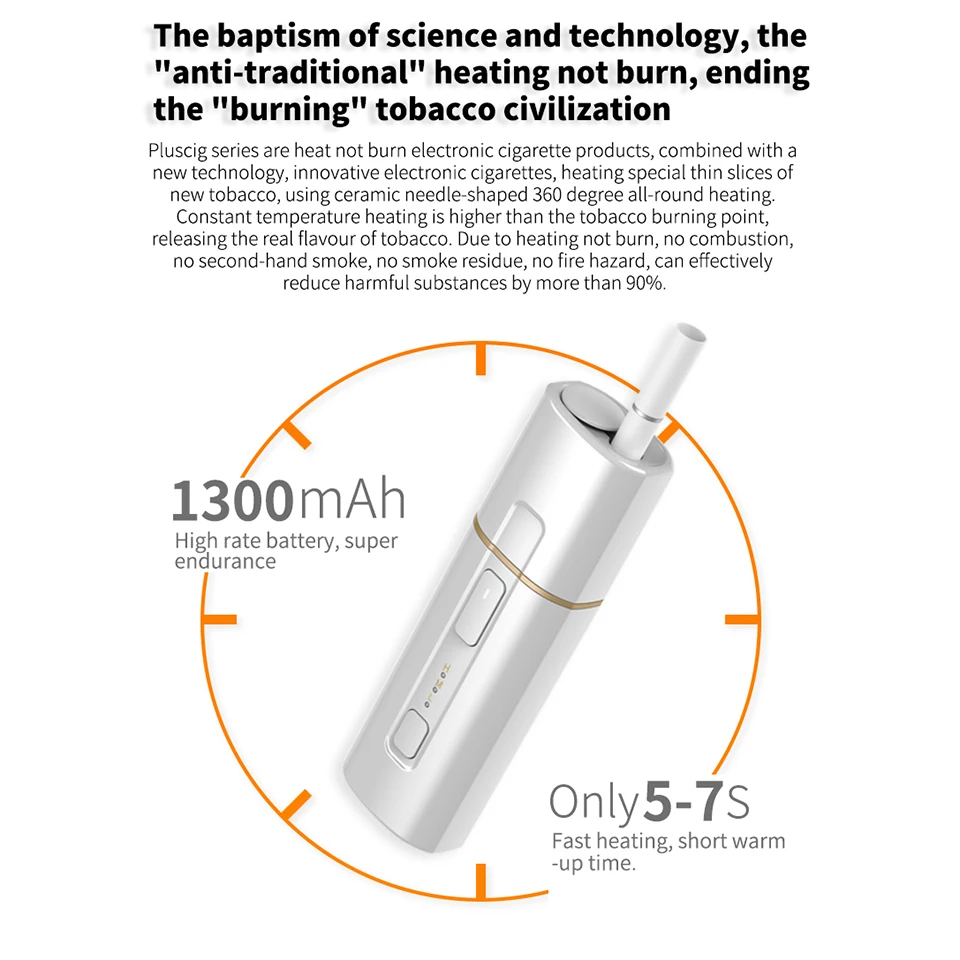 SMY Pluscig B3 heating stick dry herb vaporizer 1300mAh TC heat box kit for cigarette cartridge VS KeCig 2.0 Plus Kamry GXG (3)