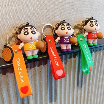 

Cartoon Crayon Shin-chan Key Chain Bags Men Pendant Key Ring Unisex Key Holder Silicone Jewelry