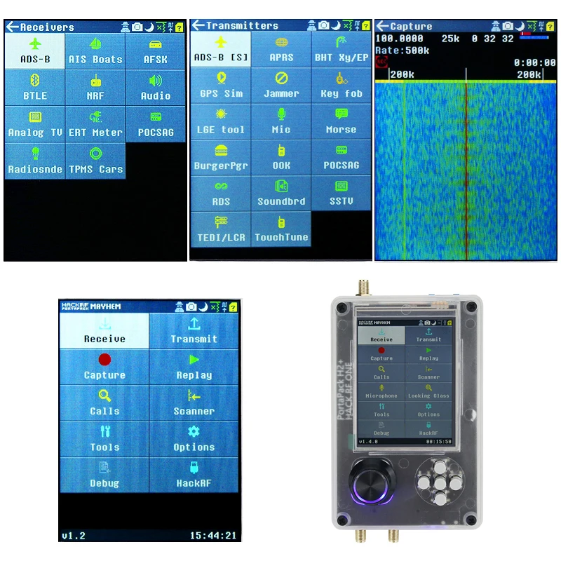 HackRF One R9 V2.0.0 And Upgraded PortaPack H2 3.2" LCD SDR Raido With Plastic Shell Battery Inside Assembled Optional Antenna portable sdr radio