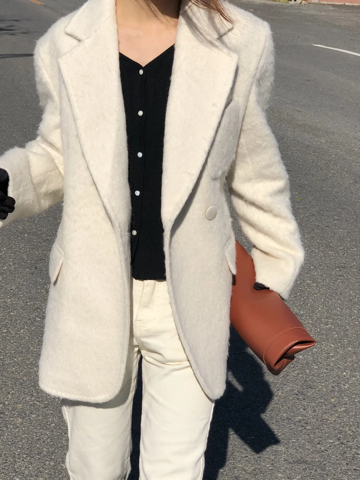 オンライン販売店舗 笑顔の白いアルパカのウールの妖精 短い両面ウールのコート 韓国語版21 インターネット Blog Mojeambulance Cz