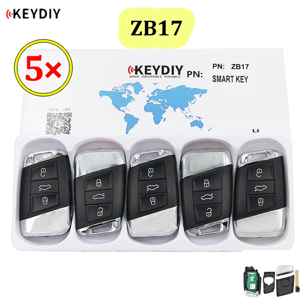 5PCS/LOT Universal ZB17 KD Smart Key Remote for KD-X2 KD Car Key Remote Replacement Fit More than 2000 Models
