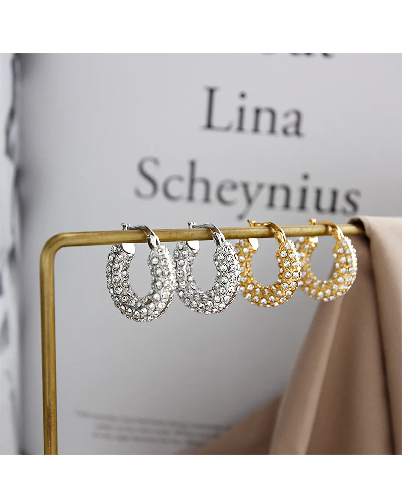 Великолепные серьги-кольца с кубическим цирконием для женщин, серебряные, золотые вечерние серьги, свадебные ювелирные изделия, pendientes mujer moda