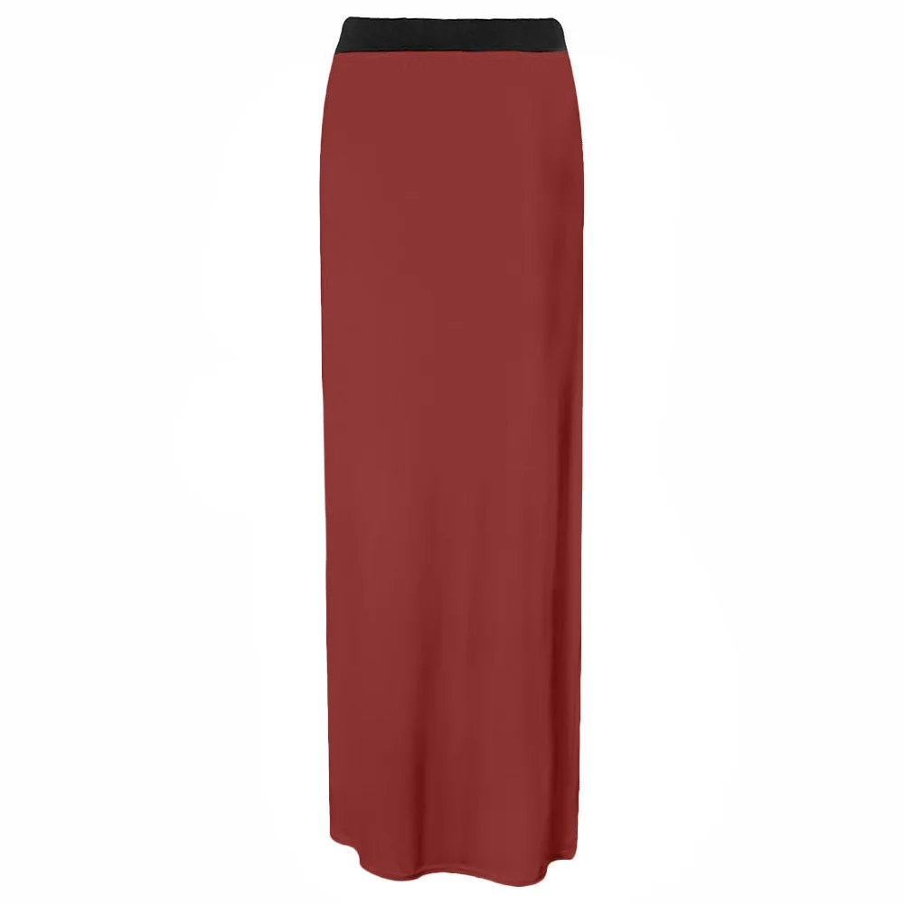

Summer High Waist Straight Skirts Women Elegant Vintage Solid Color Thin Slim Fit Mid-Calf Skirt Female Beach Party Streetwear