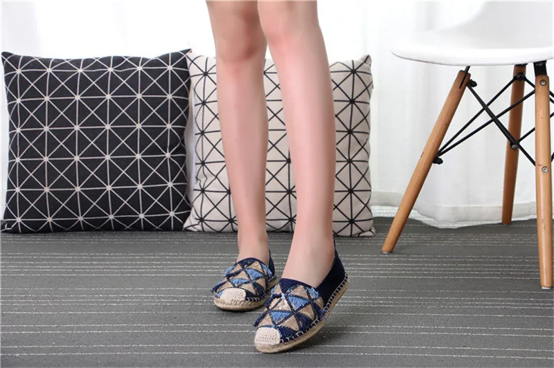 2020 New Spring Summer Women Flat Espadrilles Woven Straw Ladies Flat Microfiber Leather Sequin Fisherman Shoes Woman Size 36-41 (25)
