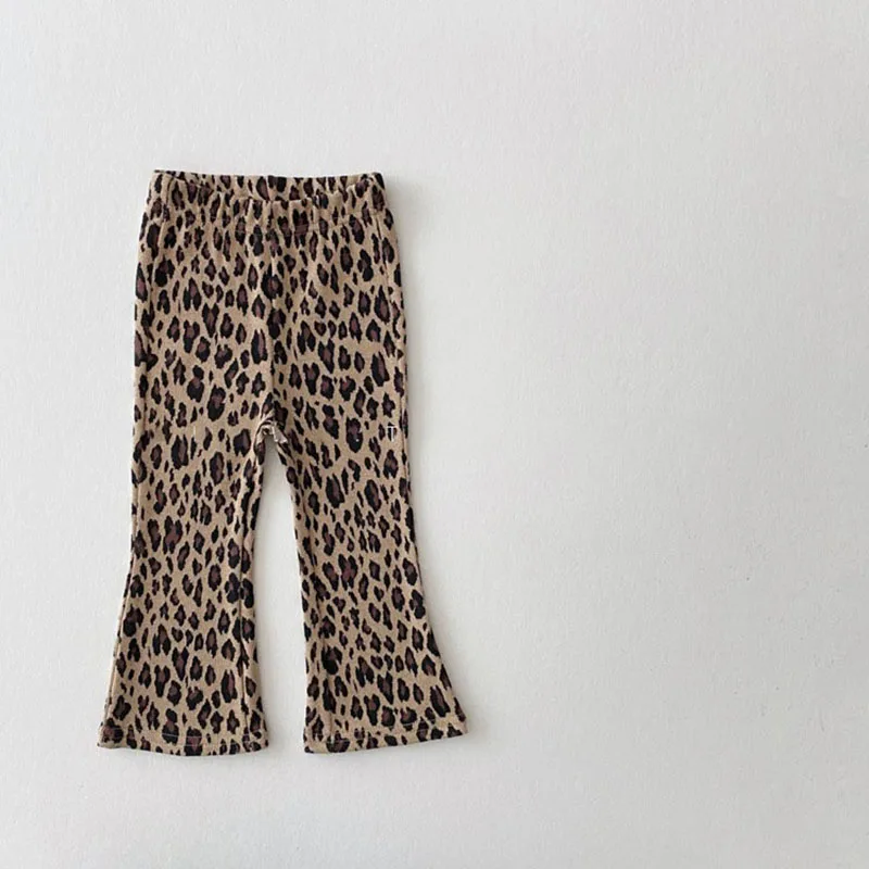 Toddler Kid Baby Girls Pants Elegant Leopard Print Flare Pants Children Trousers 1-6T