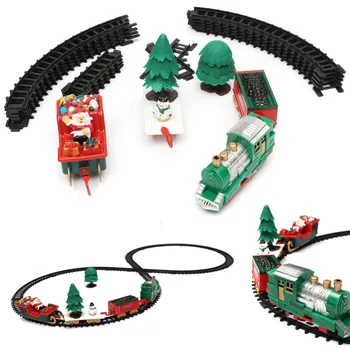 

2 Style Musical Christmas Train Carriages Tree Headlight Tracks Birthday Gift Kids Toy Set Educational Toys Games