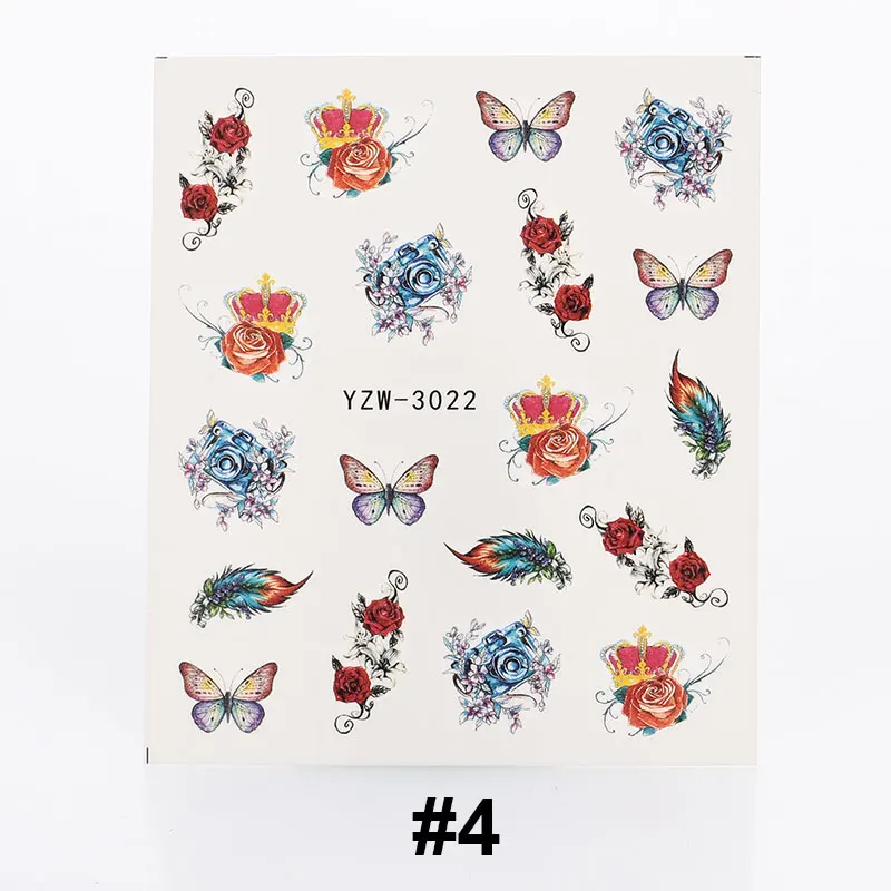 pattern 4 Модные наклейки для ногтей наклейки DIY горный хрусталь украшения водные искусства цветы вечерние рождественские водонепроницаемые наклейки для ногтей - Цвет: pattern 4