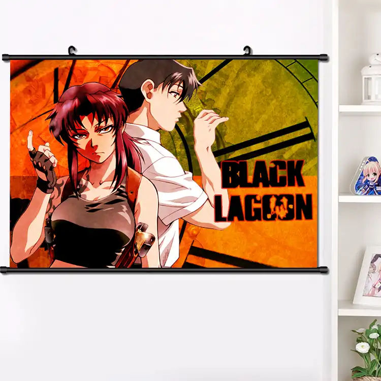 Anime Black Lagoon Revy Rock Dutch Benny Balalaika Roberta Wall Scroll Mural Poster Wall Hanging Poster Home Decor Gift 40 60cm Painting Calligraphy Aliexpress