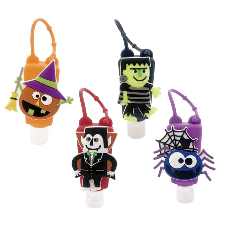 

1PC 30ml Halloween Silicone Mini Hand Sanitizer Hand Gel Holder Portable Safe Gel Holder Travel Shampoo Soap Dispenser Bottle