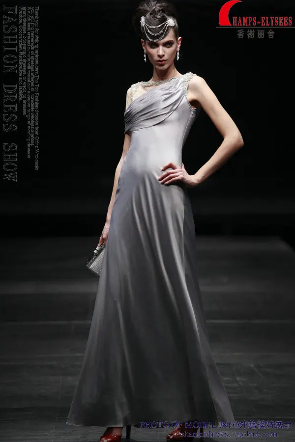 Новая мода, хит, vestido longo, короткий рукав, robe de soiree, официальное, расшитое бисером Серебряное Сексуальное Платье, вечерние платья для матери невесты