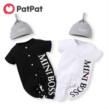 

PatPat 2020 New Summer Baby Boy MINI BOSS Jumpsuits with Hat Baby & Toddler Girl One Pieces Jumpsuits Baby Clothes