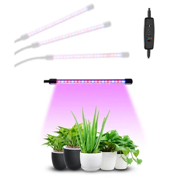 

3-Head Grow Light Adjustable Arm 60 LED Light Bulb Plant Growing Lamps with Auto ON/Off 3/9/12H Intelligent Timing 10 Levels