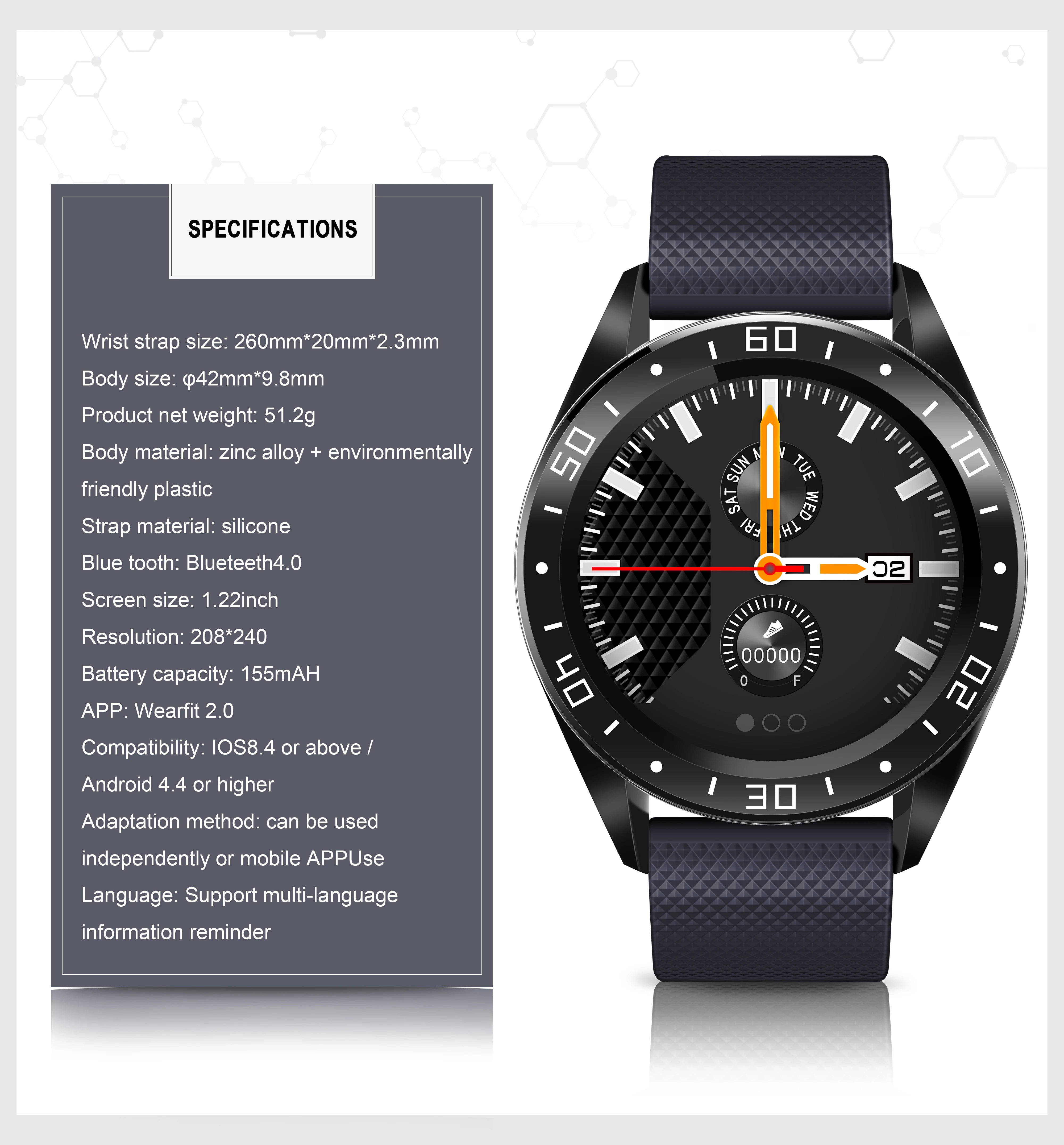Смарт-браслет Wearpai GT105, цветной экран, Bluetooth, мониторинг сердечного ритма, напоминание о звонке, камера, водонепроницаемые Смарт-часы