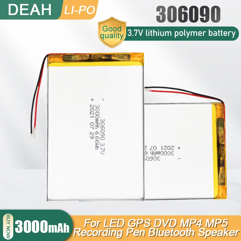 306090 3 7 V 3000mAh литиевая полимерная аккумуляторная батарея для MP4 GPS PSP планшет ПК LED