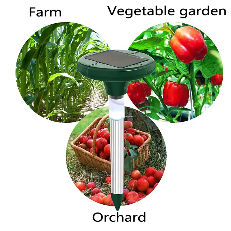 Electronic Ultrasonic Snake Repeller LED Lamp Tube Garden Insect Rodent Control Yard Ultrasonic Rat Repeller Eco Friendly