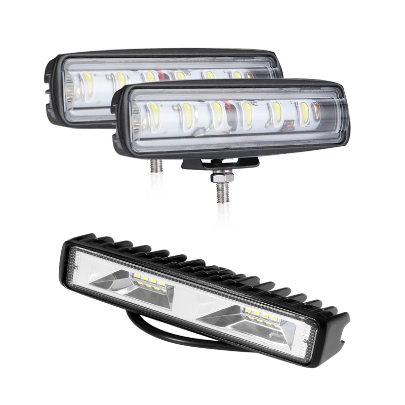 

2 Pcs LED Work Light:1 Pcs 48W Led Light Work Lamp Driving Fog Offroad & 1 Pcs 8D Lens 90W 6 Inch Led Bar Offroad Light for Auto