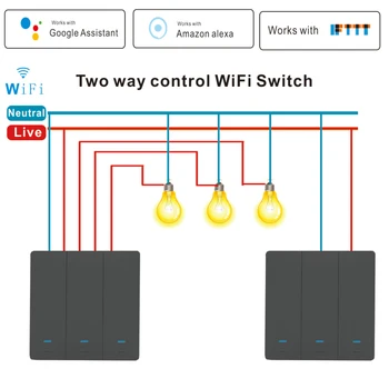 

90-250V TUYA WiFi Smart Touch Switch Smart Home Wall Button For Alexa And Google Home Assistant EU UK Standard Smart Life APP