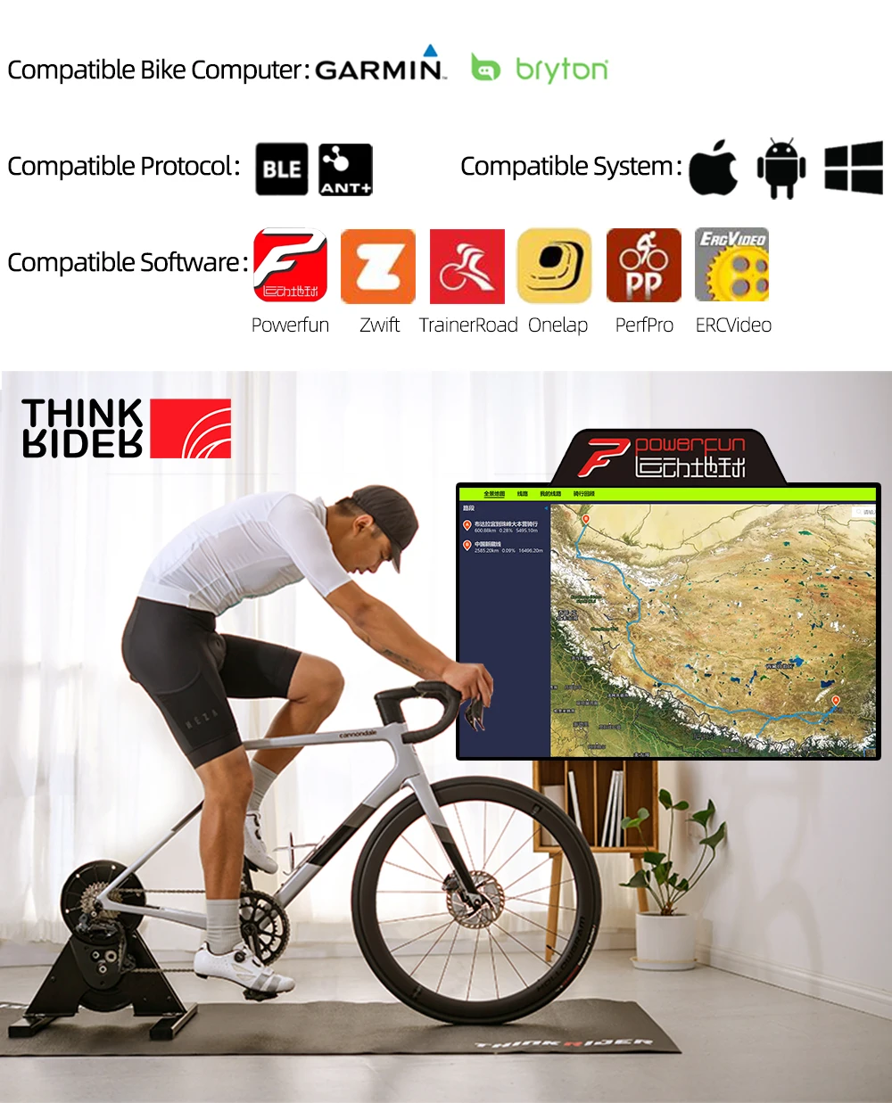 New Thinkrider A1 Direct Drive Bike Trainer Rodillo Bicicleta Entrenamiento Bicycle Power Meter home trainer Compatible zwift