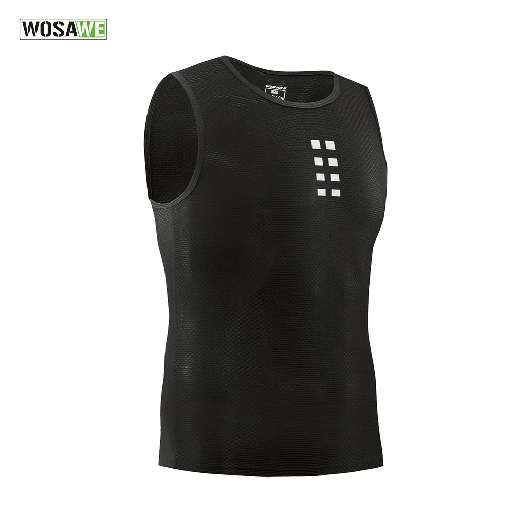 

WOSAWE Ultra-thin Cycling Vest Base Layer Sleeveless Underwear Bike Mesh Breathable Shirts Compression Sports Bicycle Jerseys