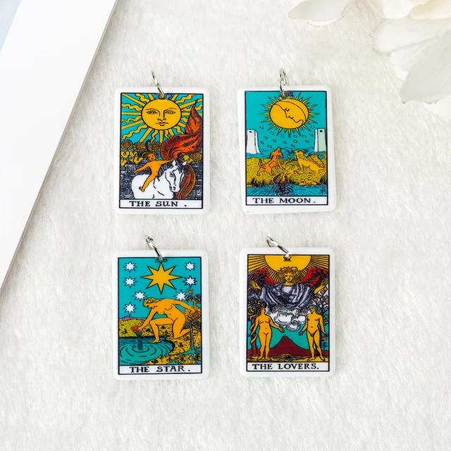 마법의 점을 위한 매혹적인 작은 타로 카드 펜던트