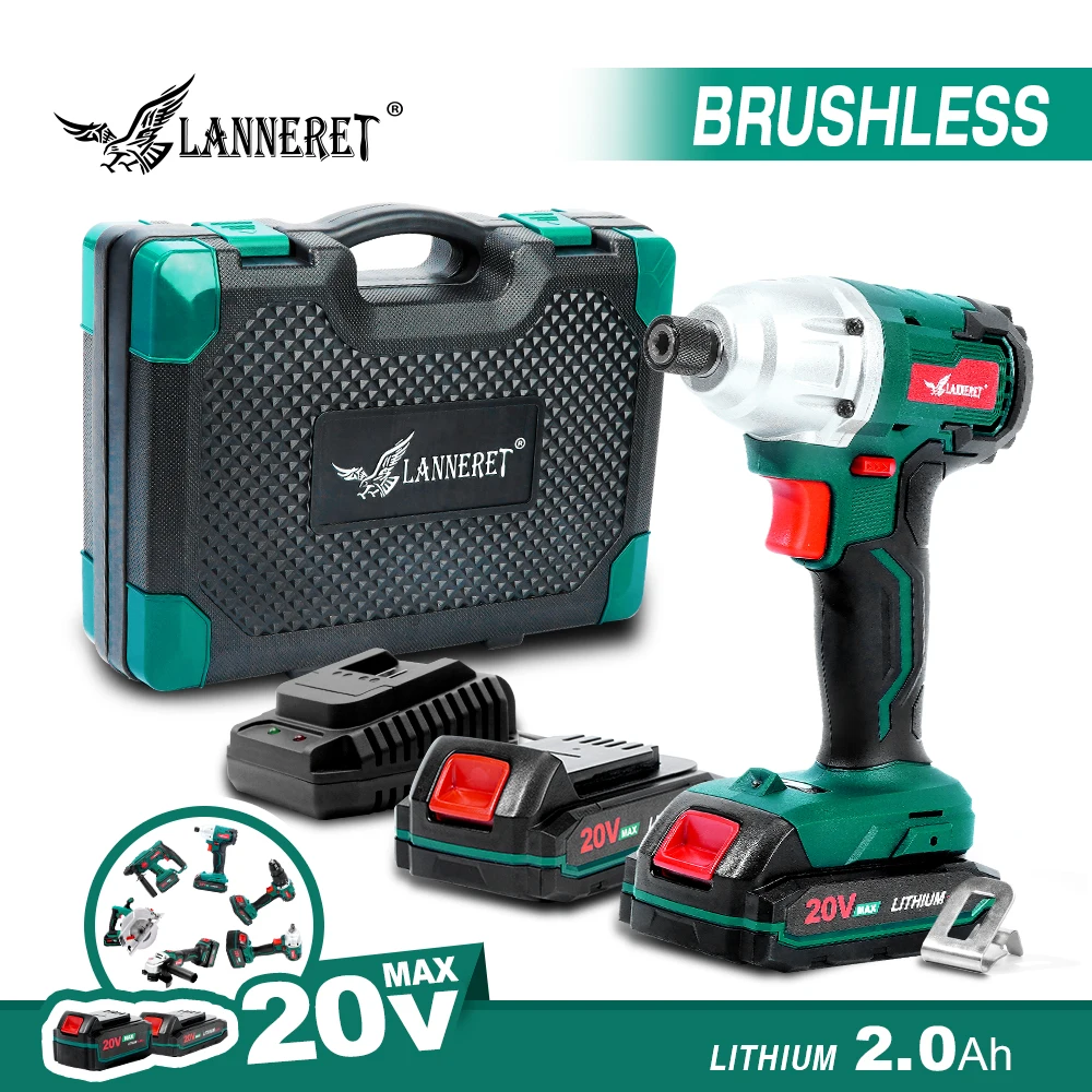 LANNERET 20V Cordless Screwdriver Brushless / Brushed Electric Screwdriver Auto-stop Mode 2 Speed LED Light 260Nm 1/4" Chuck LANNERET 20V Cordless Screwdriver Brushless / Brushed Electric Screwdriver Auto-stop Mode 2 Speed LED Light 260Nm 1/4" Chuck