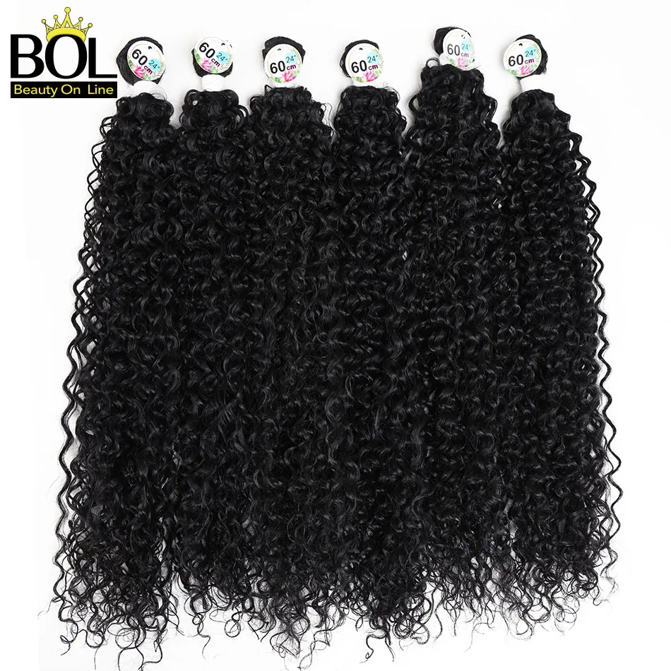 BOL Synthetic Hair Weave Jerry Curly Hair Bundles 3/6/9pcs/Lot Natural Black Soft Long Extensions for Women Daily Use hair extensions