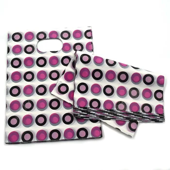 

100pcs/bag round dot Plastic Bag 20x15cm Shopping Jewelry Packaging Plastic Gift Bag With Handle