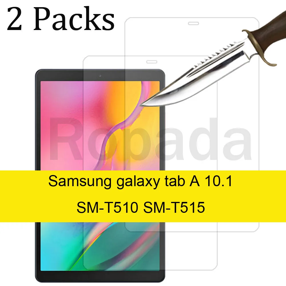 2PCS Tempered Glass Screen Protector for Samsung Galaxy Tab A 10.1 A7 A8 SM-T510 SM-T515 10.5 SM-T580 SM-T590 protective film touch pens for ipads