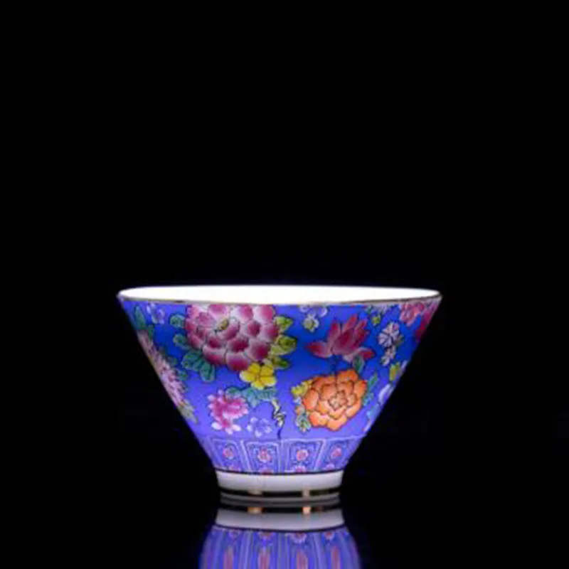 2pcs/set or 6pcs/set Tea Cups Enamel Ceramic Kungfu Tea Set Chinese Style Drinkware for Friend Birthday Creative Gift