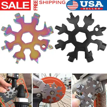 

1 Pcs Multi-function Tool Snowflake 18-1 Multi Tool Snow Flake Steel Shape Flat Cross Household Hand Tool Stainless Steel