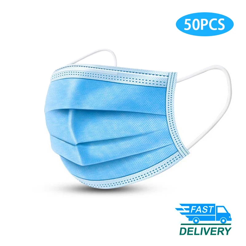 

50 PCS Masks Anti COVID Face Mask Anti-virus Respirator Disposable Mouth Masks Filter Medical Protective Masks fast delivery