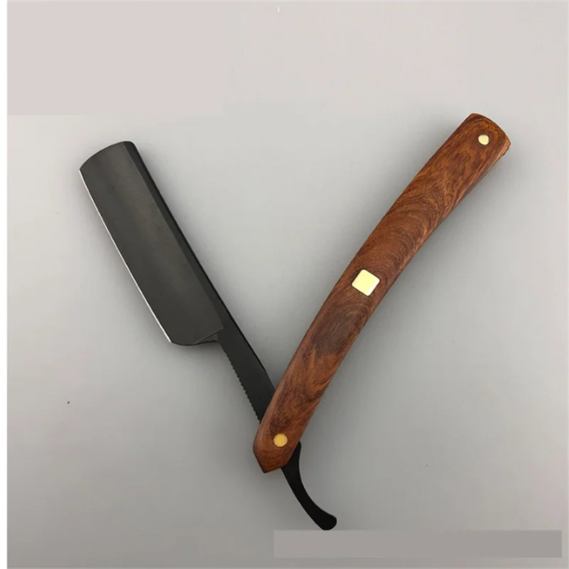 Red Sour Skill Wooden Handle Razor Hairdressing Knife Retro Razor Hair Knife Repair Face Knife G1106