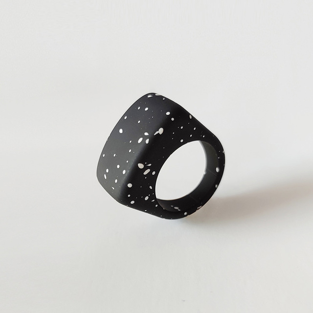 Fashion Acrylic Geometric Irregular Rings Glass Ball Transparent Resin Colorful Ring Set For Women Delicate Jewelry Gifts