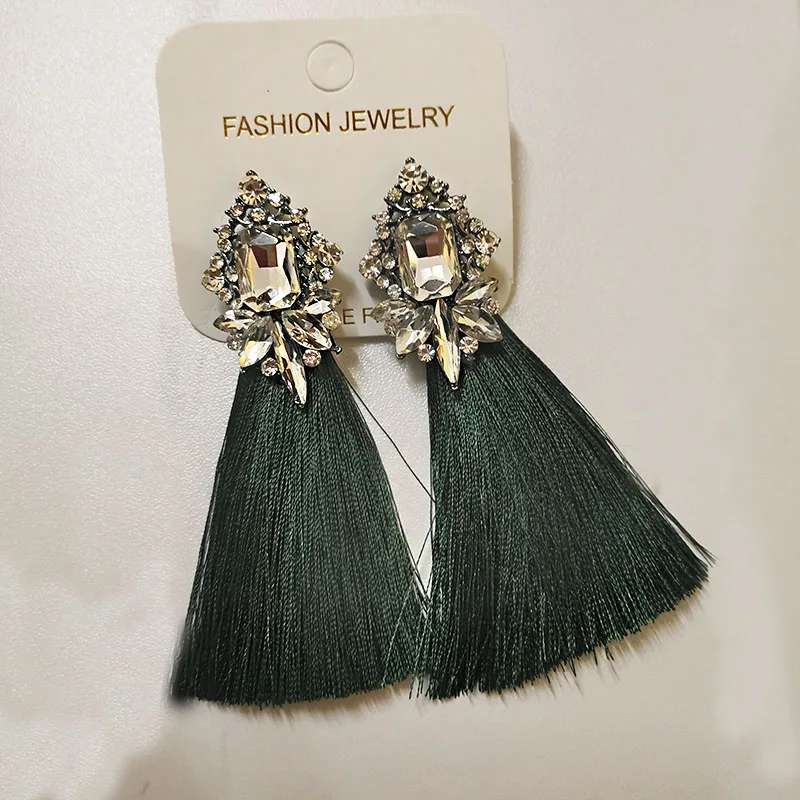 Orecchini Lunghi Con Nappe Da Donna, Orecchini Pendenti Blu Turchese Boho Chic Da Donna, Orecchini Con Nappe Blu Con Perline Color Turchese - Italia - Foto 2