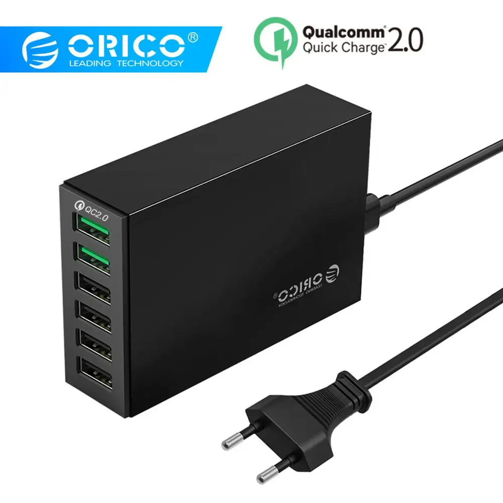 ORICO QC 2,0 быстрое зарядное устройство с 4 портами 5V2.4A 50 Вт Макс выход USB ЗУ для мобильного телефона для Samsung Xiaomi Huawei ORICO QC 2,0 быстрое зарядное устройство с 4 портами 5V2.4A 50 Вт Макс выход USB ЗУ для мобильного телефона для Samsung Xiaomi Huawei