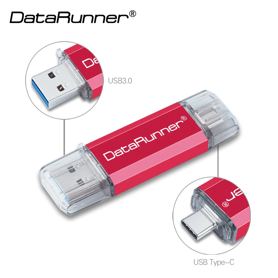 USB флеш накопитель DataRunner Type C 128 ГБ OTG 16 32 64 256 512 ГБ|USB флэш-накопители| |
